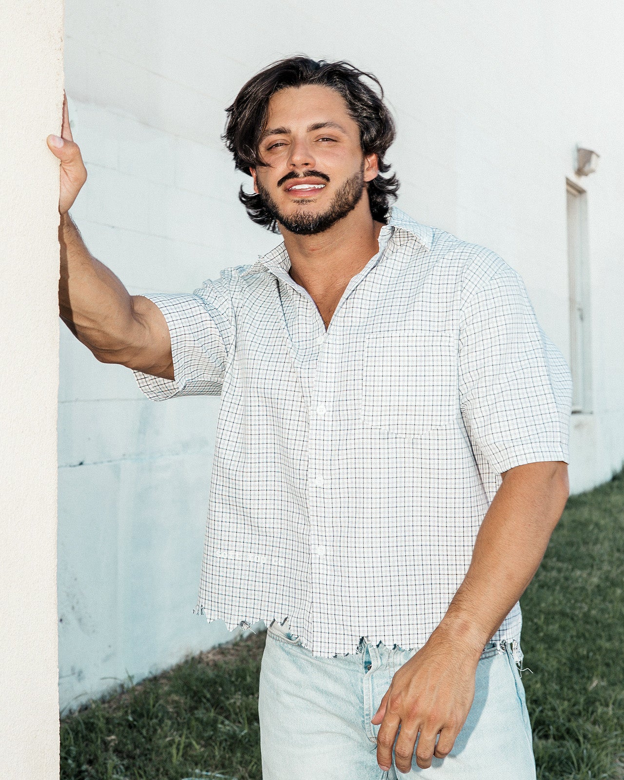 STC. Distressed Plaid Box Shirt