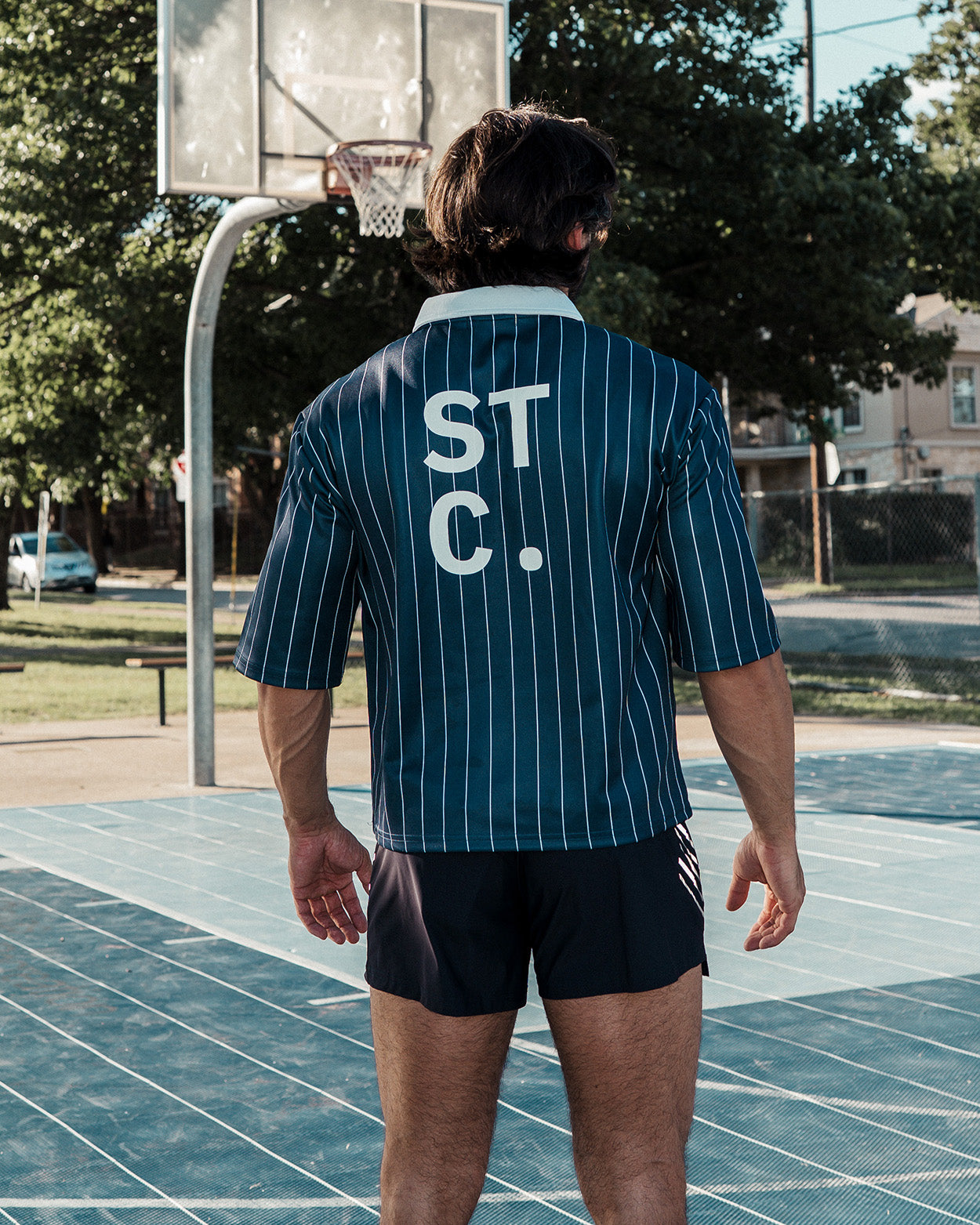 STC. Pinstripe Collared Jersey