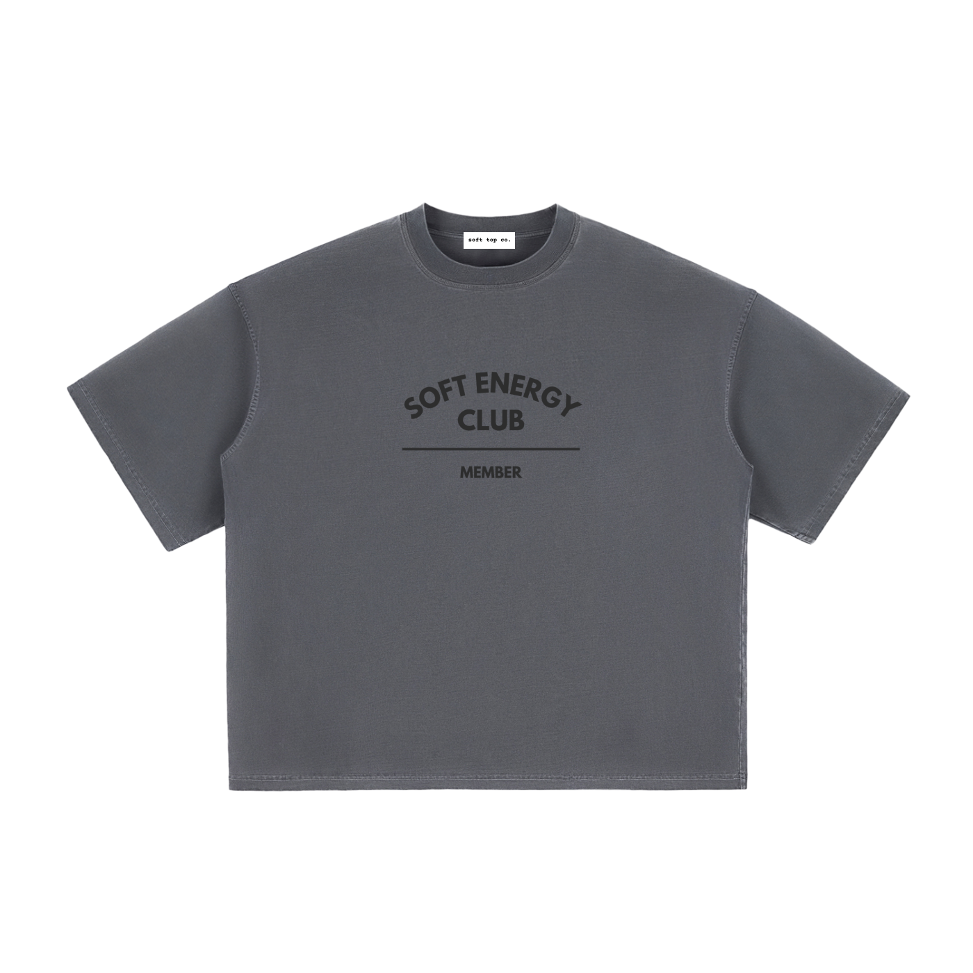 Soft Energy Club — Vintage Washed Boxy Tee Unisex Fit