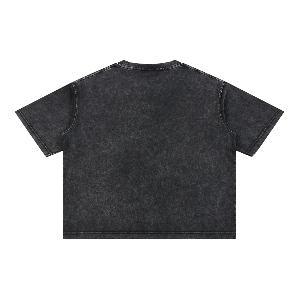 Snow-Washed Boxy Cotton Tee