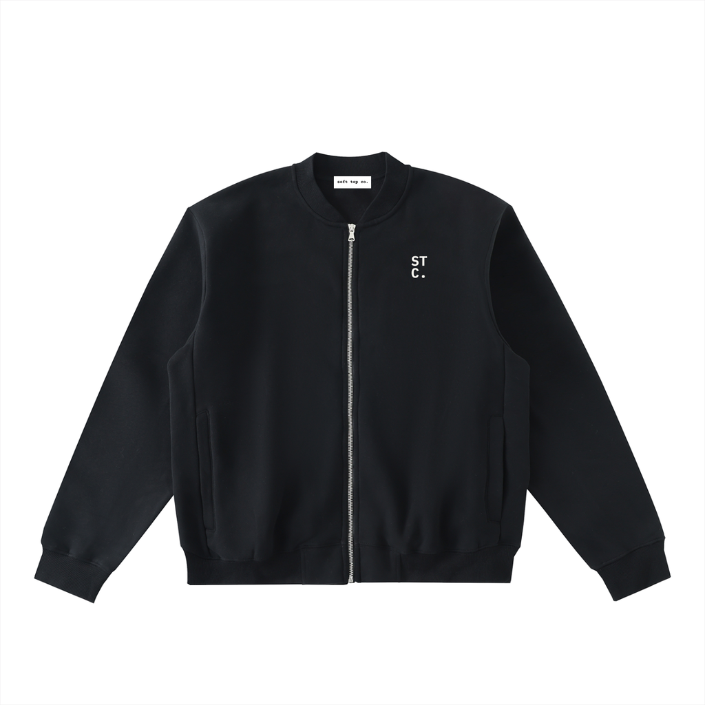 The STC. Structure Varsity Zip Jacket — Black