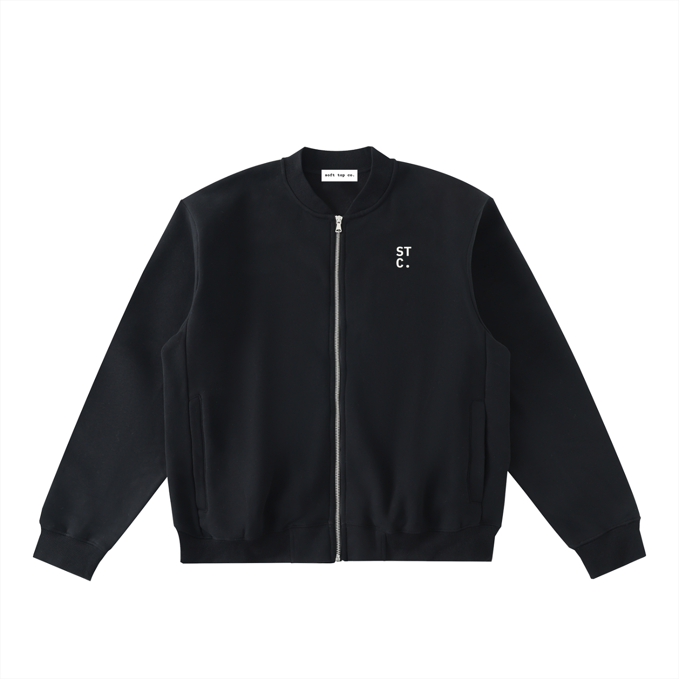 The STC. Structure Varsity Zip Jacket — Black