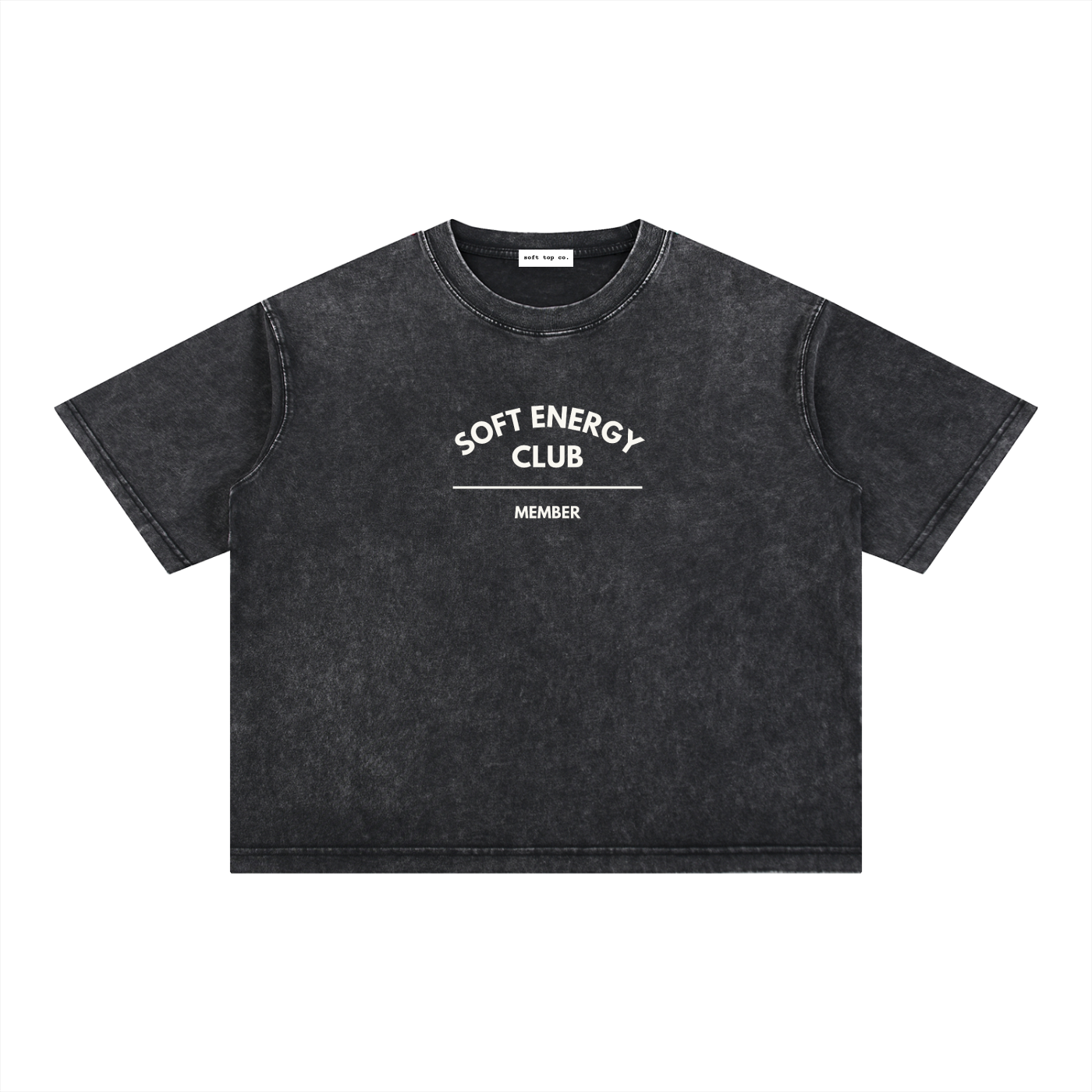 Soft Energy Club — Snow-Washed Boxy Graphic Tee