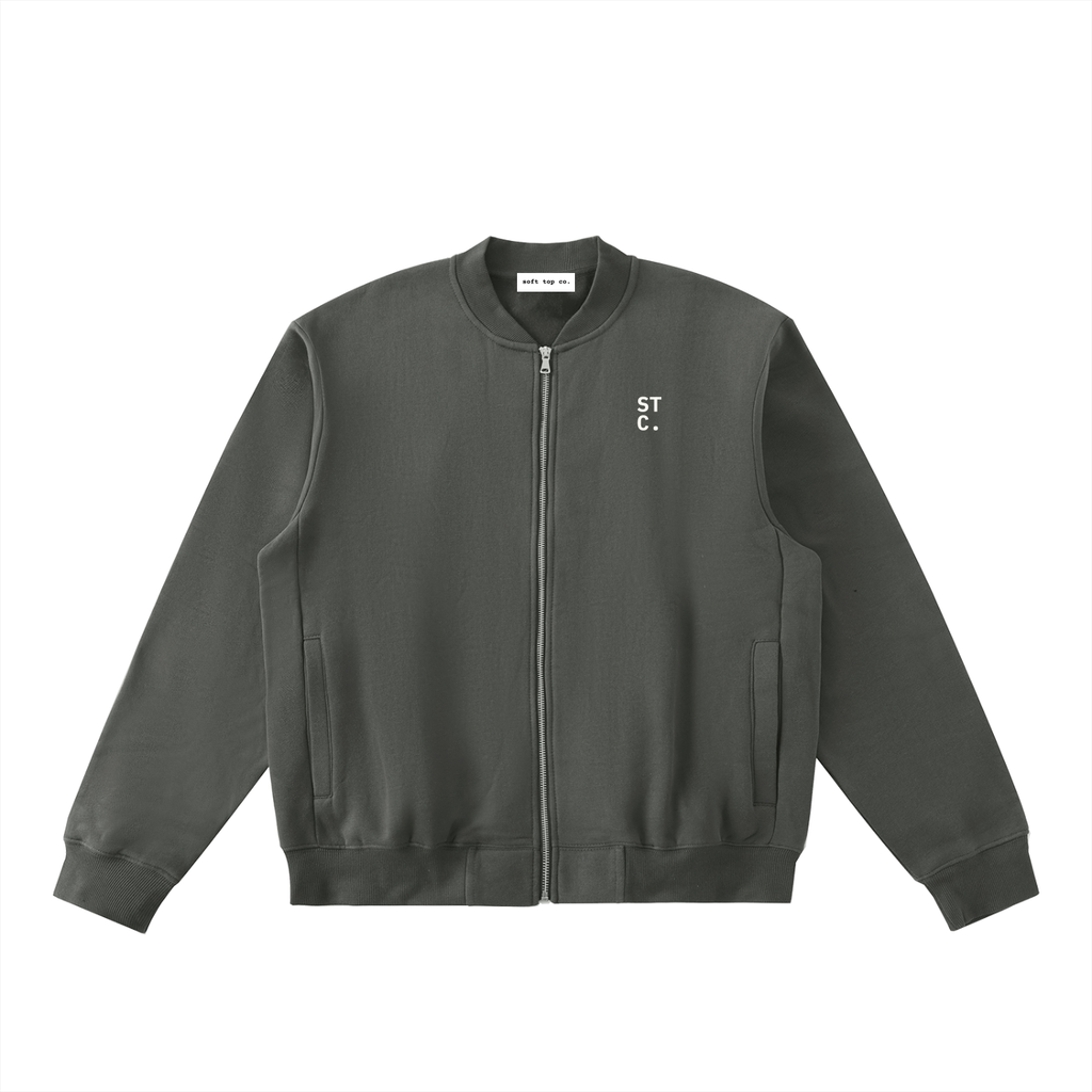 The STC. Structure Varsity Zip Jacket — Dark Green