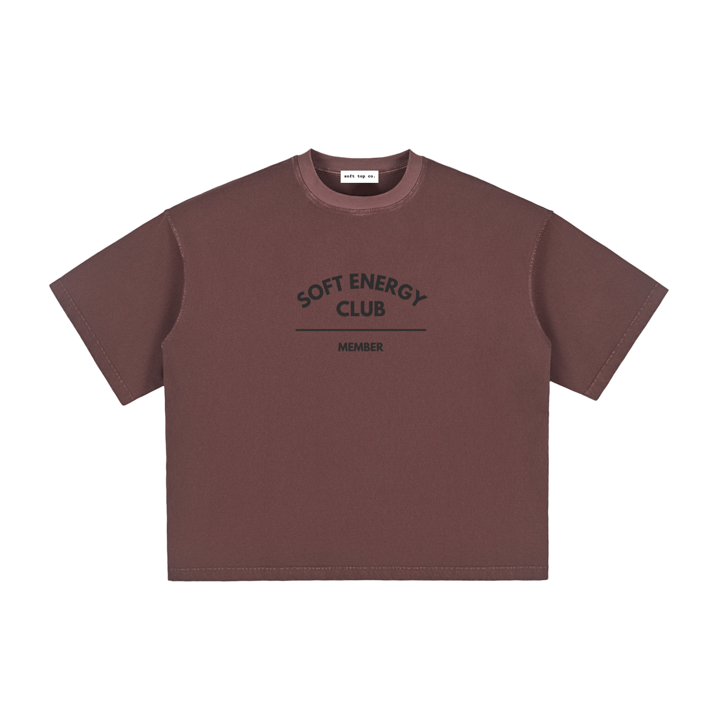 Soft Energy Club — Vintage Washed Boxy Tee Unisex Fit