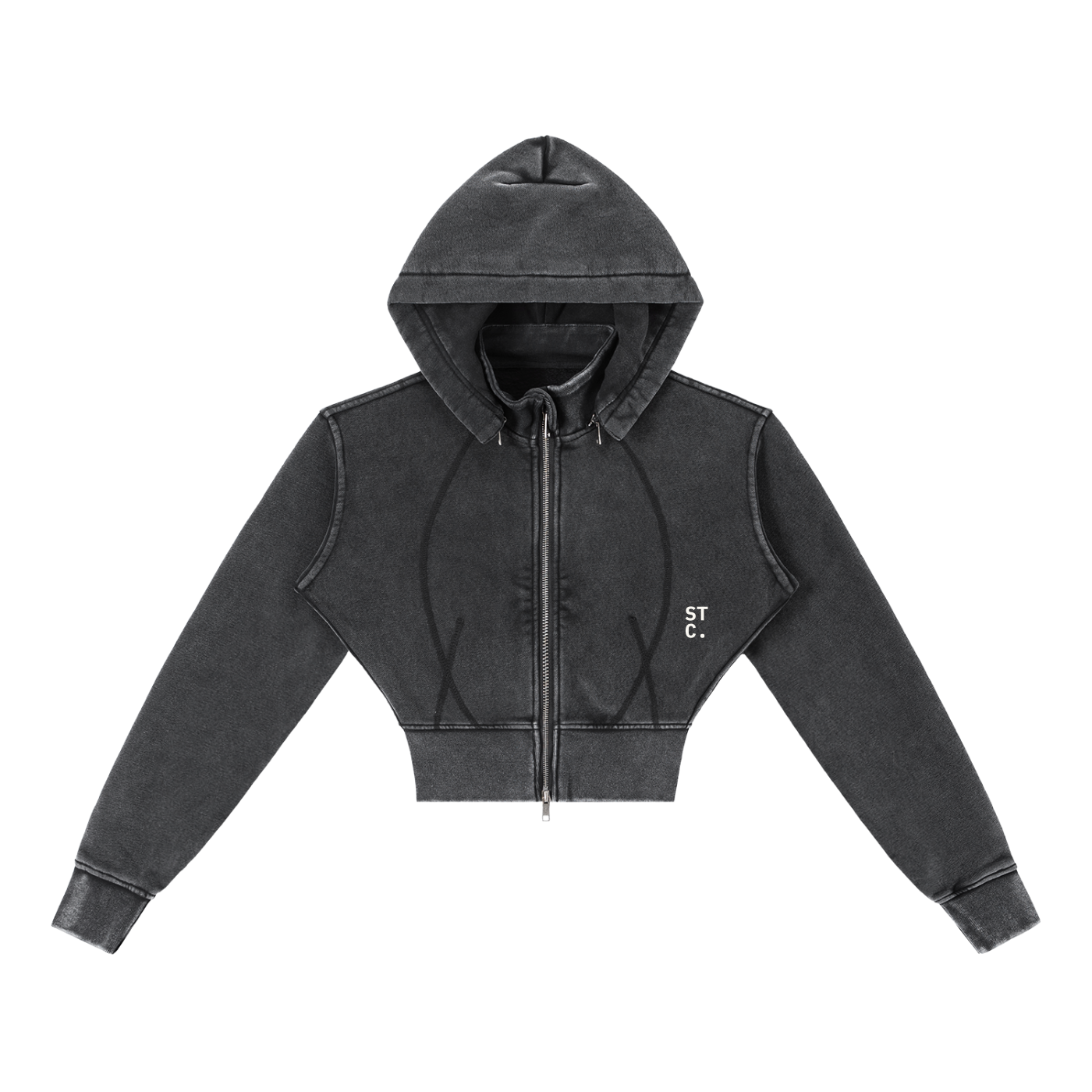 STC. Vintage Zip Hoodie — Cropped & Washed
