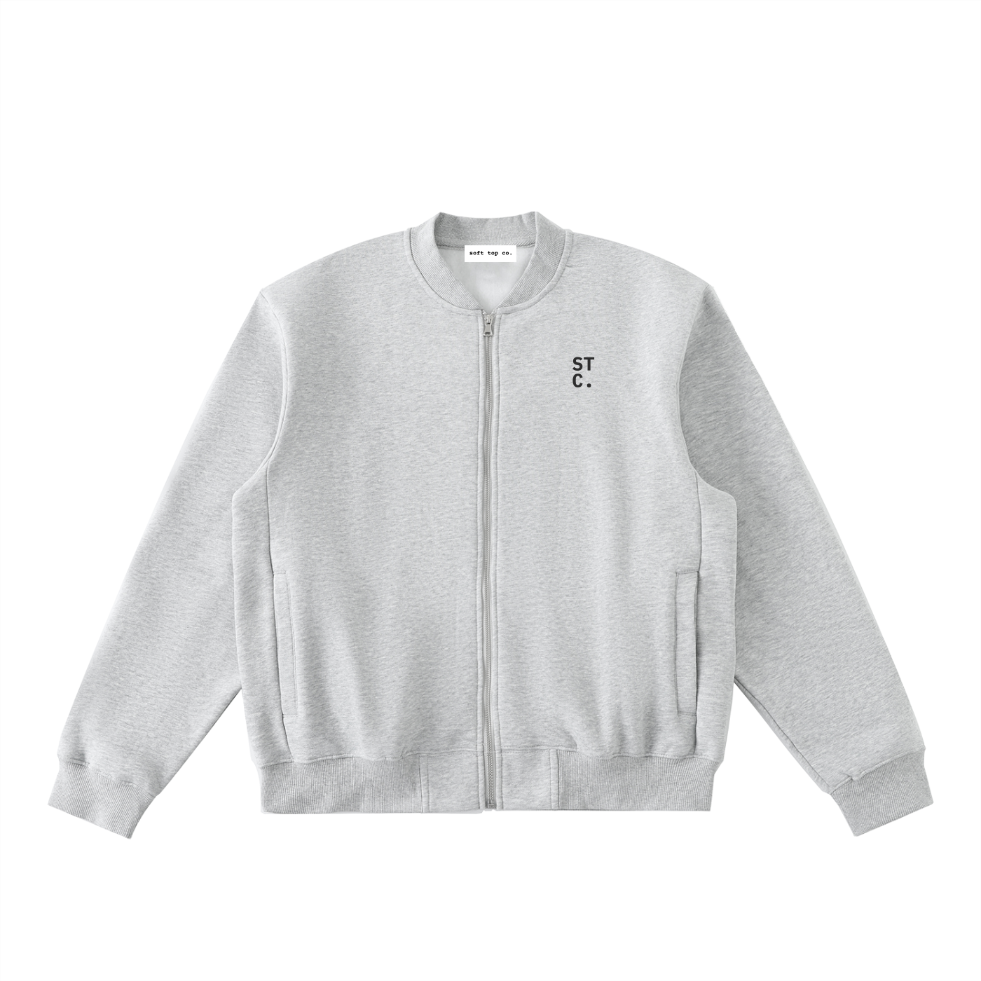 The STC. Structure Varsity Zip Jacket — Heather Grey