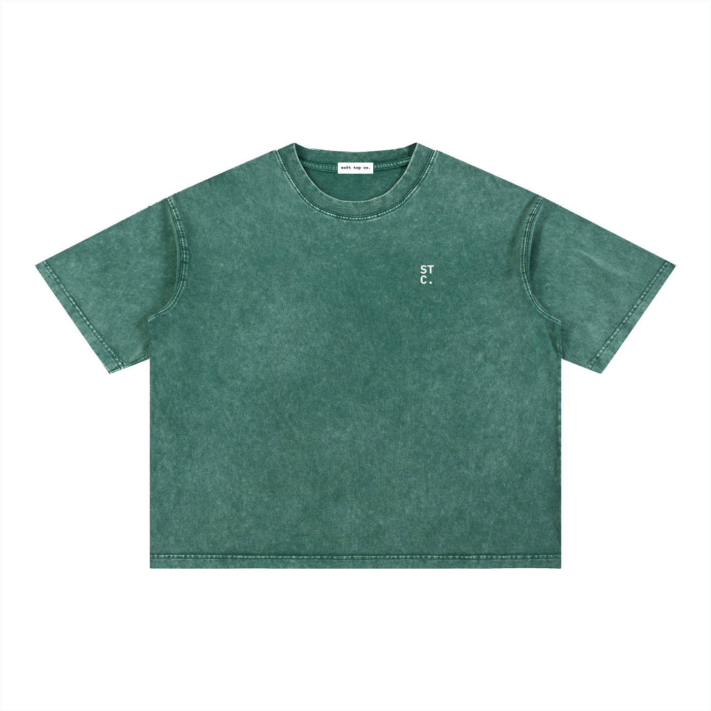 Snow-Washed Boxy Cotton Tee