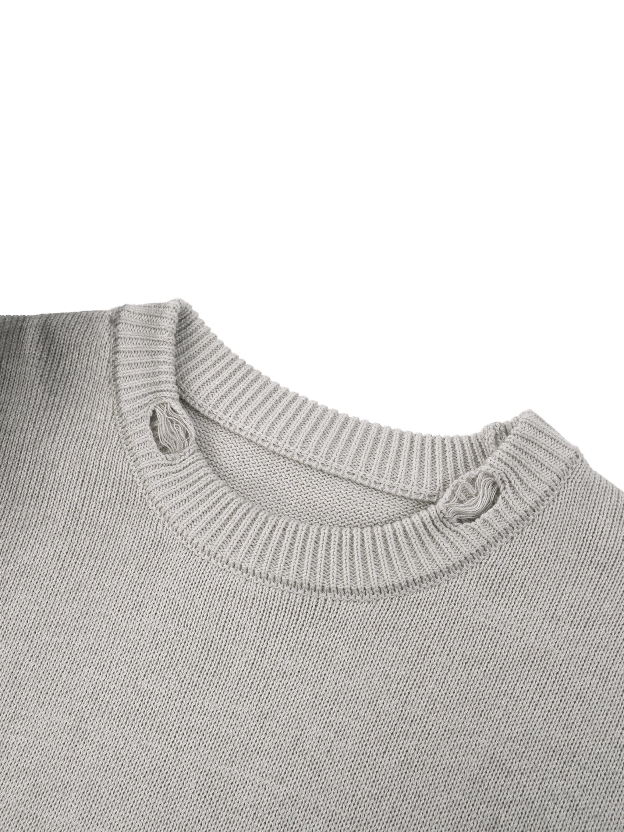 STC. Distressed Crewneck Sweater