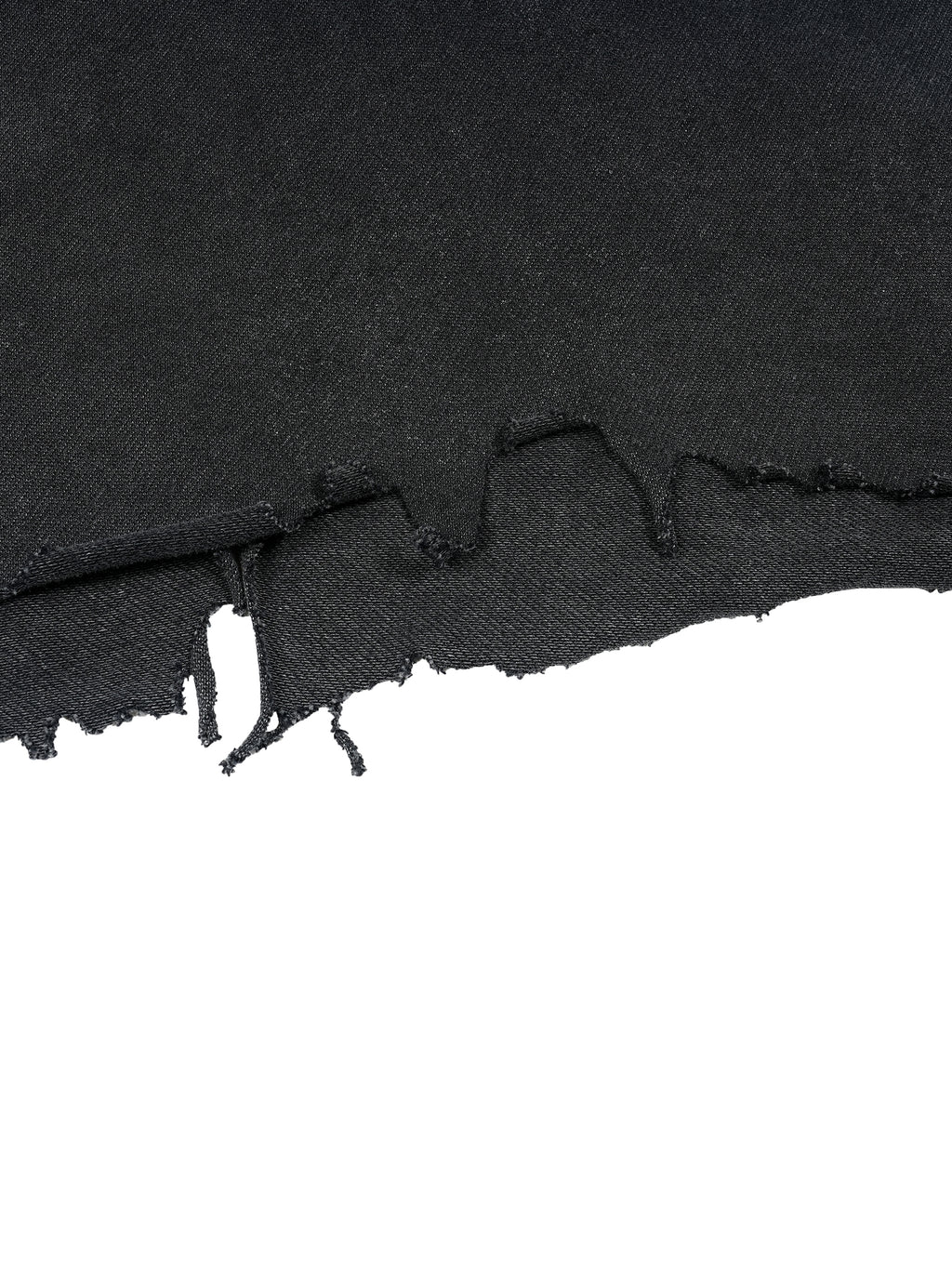 Black Distressed Hem Boxy Tee
