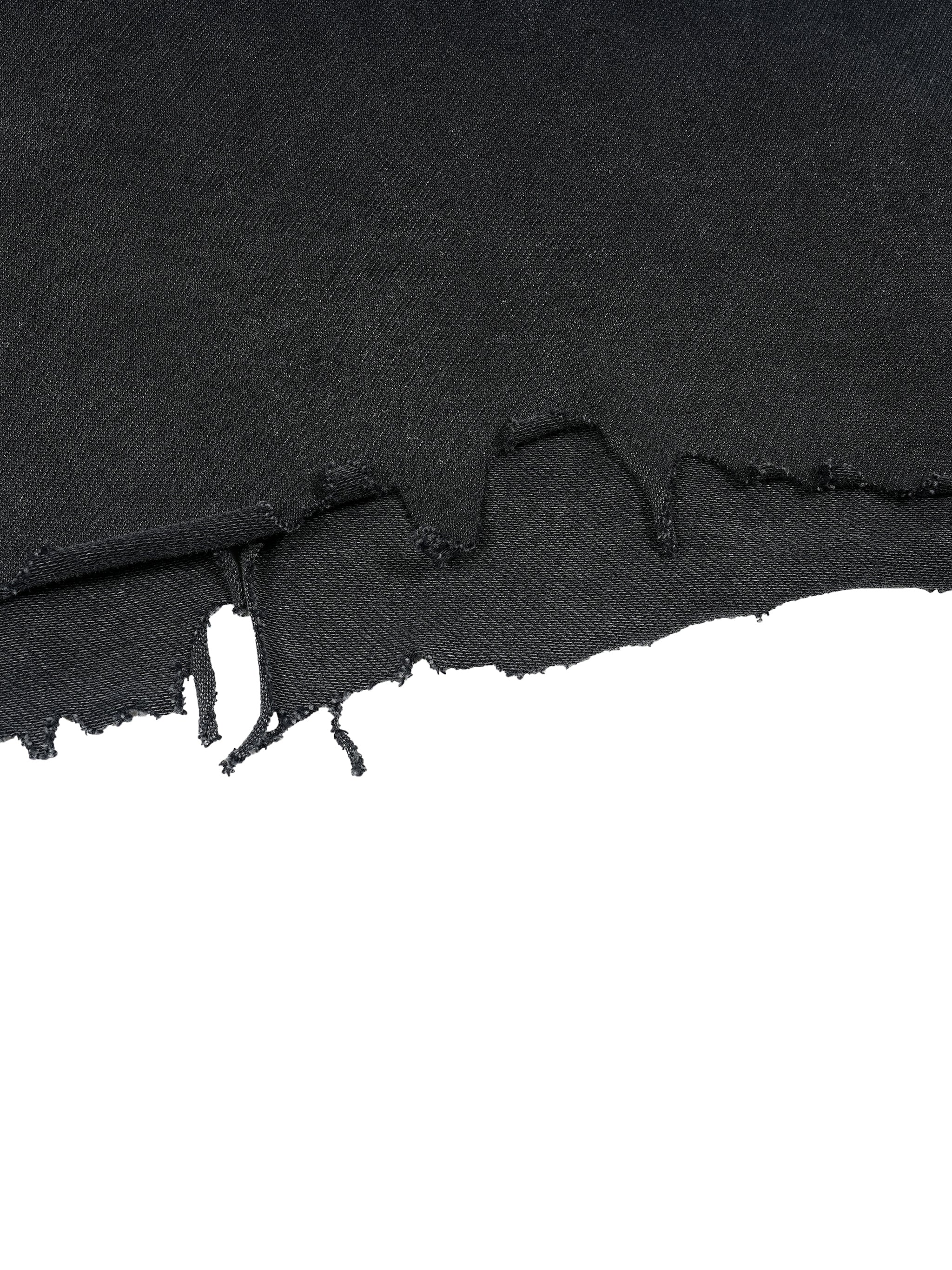 Black Distressed Hem Boxy Tee