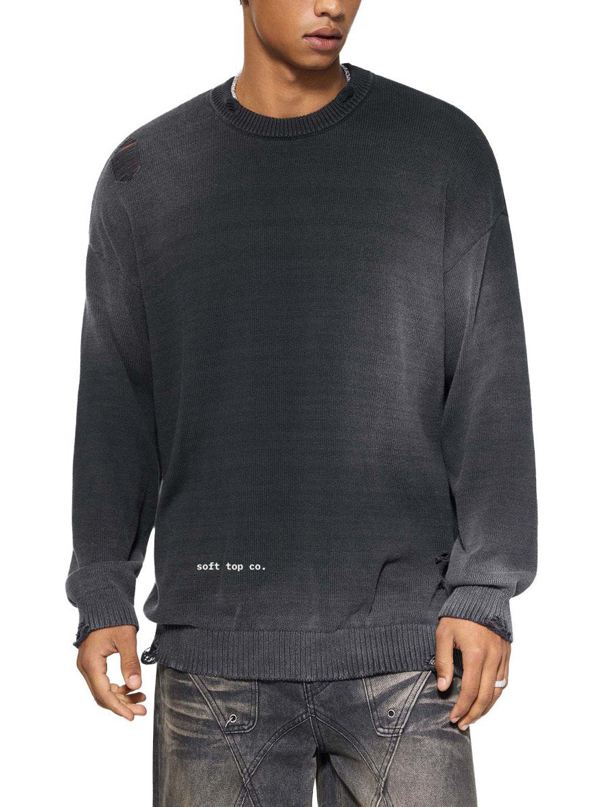 STC. Distressed Crewneck Sweater